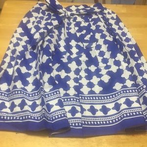 kate spade lantern poplin midi skirt, blue/white